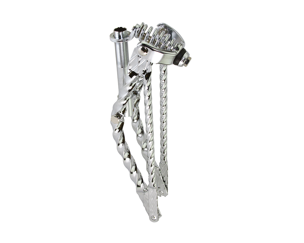 Bike 16 Lowrider Classic Square Twisted Spring Fork 1 Inch Chrome.