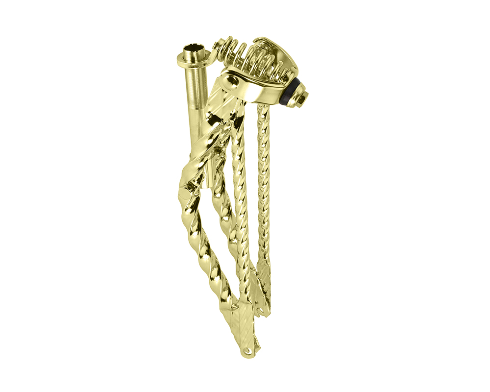 Bike 16 Lowrider Classic Square Twisted Spring Fork 1 Inch Gold.