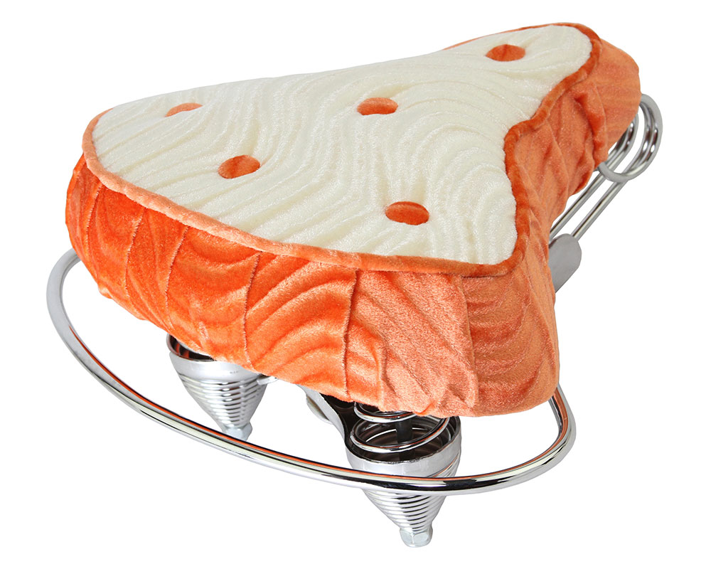  Bike Beach Cruisers Saddle Velour Orange/White.