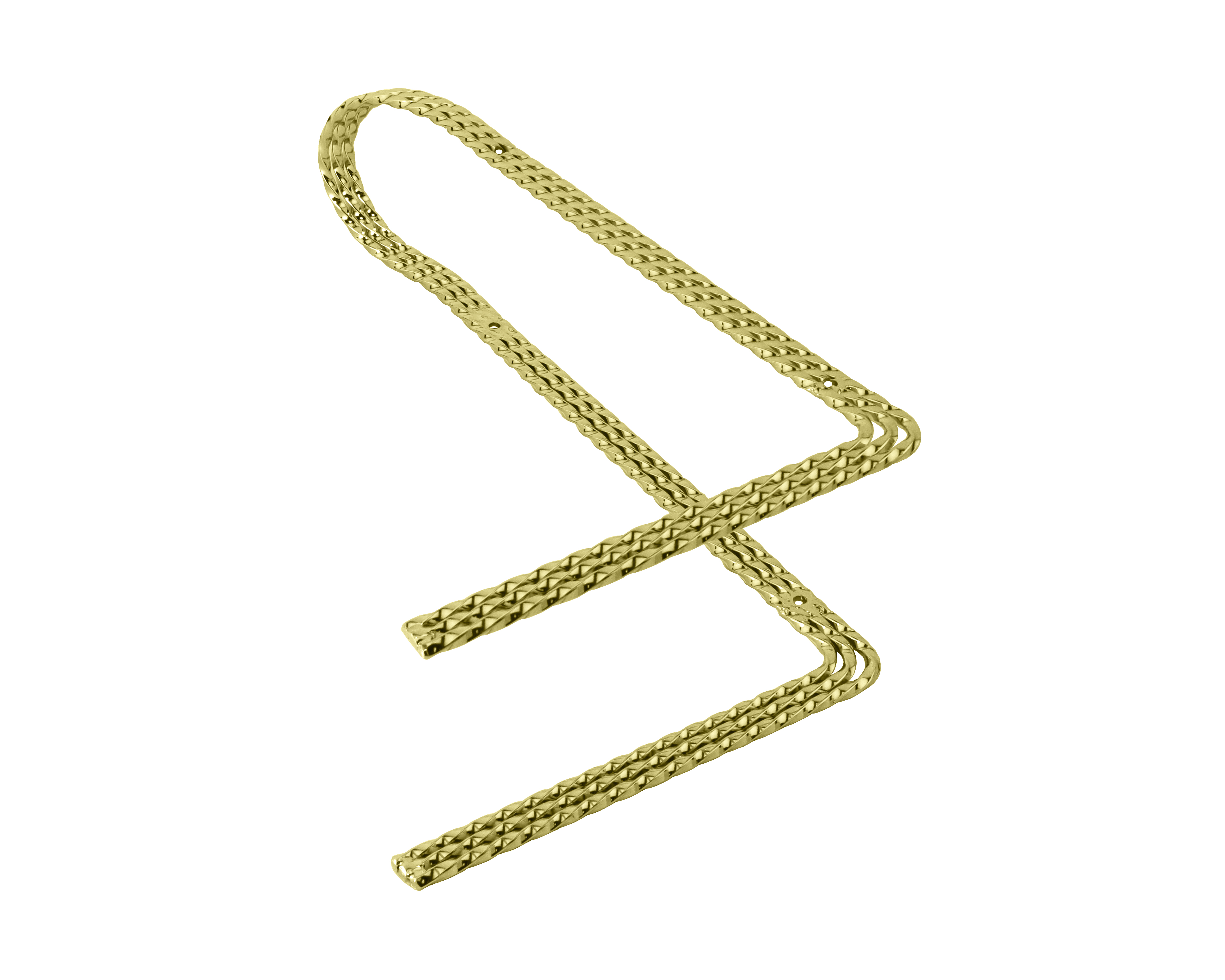 Bike Triple Twisted Square Sissy Bar 90/Degrees Gold.