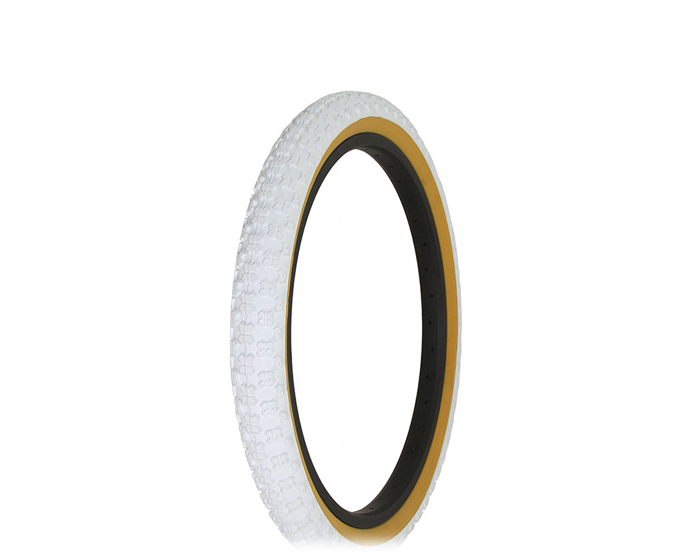 Bike Tire 20 x 2.125 White/Gum Side Wall HF-143G.