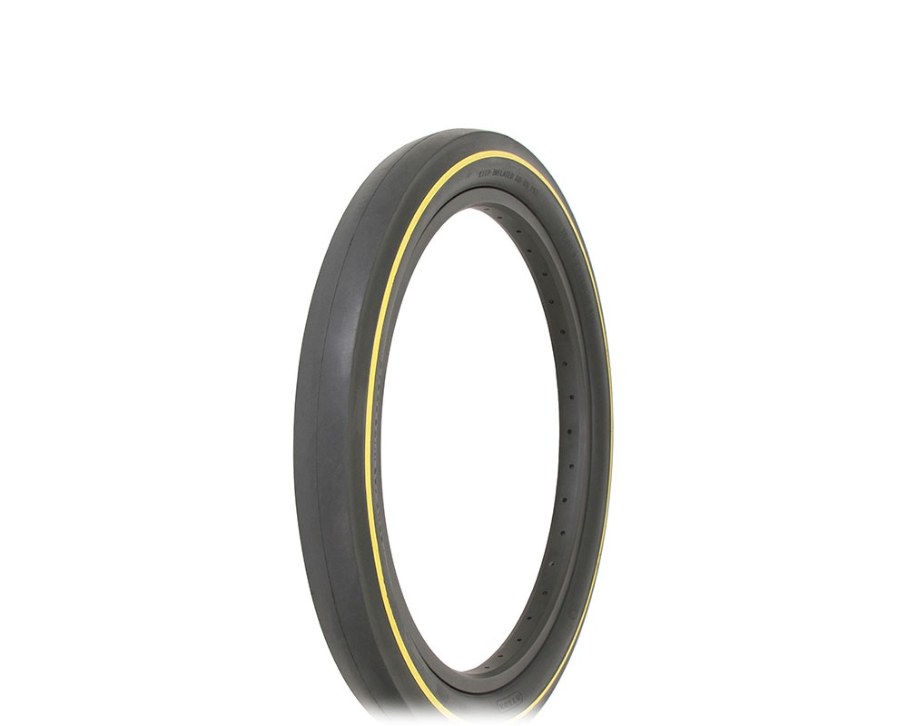 Bike Tire 20 x 2.125 Black Yellow Line Side Wall IA-1521.